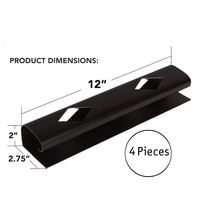 J Channel Cable Raceway with 3M Adhesive - 4 12 Inch Pieces - Large Cord and Wire Organizer Under Desk Cable Management - Cord Covers and Wire Hiders - with Hardware - TV Cable Hider Cord Concealer