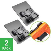 Stinger Magnetic Gun Holder w/Safety Trigger Guard Protection, w/Heavy Duty Adhesive Plate Non-Drill Solution, Wall Mount Gun Rack Holster Handgun Shotgun Firearm Conceal (Black 2pcs Combo)