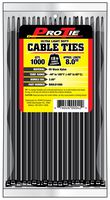 Pro Tie B8ULD1000 8.1-Inch Ultra Light Duty Standard Cable Tie, UV Black Nylon, 1000-Pack