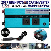 Digital Display 1500W Car Power Inverter DC 12V to AC 110V Converter with 2 Outlets & 4 USB Charger for Smartphone Laptop Tablets GPS TV DVD MP3