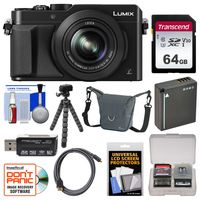 Panasonic Lumix DMC-LX100 4K Wi-Fi Digital Camera (Black) with 64GB Card + Case + Battery + Flex Tripod + Kit