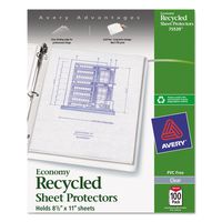 Avery 75539 Top-Load Recycled Polypropylene Sheet Protector, Clear (Box of 100)