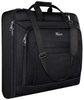Carry On Garment Bag, Garment Bags for Travel Business Trips with Shoulder Strap, Mancro Waterproof Foldable Luggage Suit Bags for Men Women, 2 in 1 Hanging Suitcase for Dresses, Suits, Coats (Black)