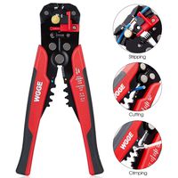 WGGE WG-014 Self-Adjusting Insulation Wire Stripper. For stripping wire from AWG 10-24, Automatic Wire Stripping Tool/Cutting Pliers Tool, Automatic Strippers with Cutters & Crimper 8"