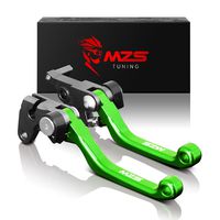 MZS Pivot Levers Brake Clutch CNC Compatible with Kawasaki KX250F 2013-2018/ KX450F 2013-2018/ KX250 2019 (Green)