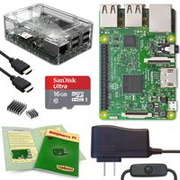 Viaboot Raspberry Pi 3 Complete Kit - Official Micro SD Card, Premium Clear Case Edition