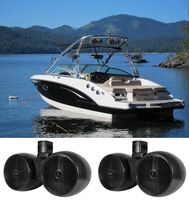2 Rockville DWB80B Dual 8" Black 1600w Marine Wakeboard Tower Speaker Systems