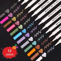 Dyvicl Metallic Markers Fine Point Metallic Marker Pens for Black Paper, Adult Coloring, Art Rock Painting, Halloween Pumpkin, Cardstock, Metal, Ceramics, Glass, Scrapbooking Supplies, Set of 12