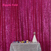 PartyDelight Sequin Backdrop, Photo Booth, Sweet Sixteen, Wedding, Marriage Ceremony, Fuchsia, 5FTx6FT