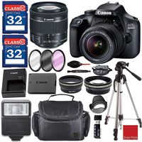 Canon EOS 4000D / Rebel T100 DSLR Camera with 18-55mm f/3.5-5.6 III Top Value Bundle with 64GB Memory, Flash, Case, Filter Kit and Much More