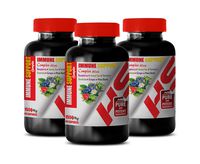 antioxidant Supplement Capsules - Immune Support Complex 1550 Mg with Raspberry Green Tea Turmeric GRAVIOLA Grape Pine BARK - Olive Leaf Extract Super Strength - 3 Bottles 180 Capsules