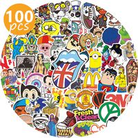 100pcs Laptop Stickers for Kids Adults(100~500pcs) - Vinyl Street Fashion Stickers for Water Bottles,Waterproof Cute&Cool Graffiti Decals for Computer Car Bumper Skateboard Phone Motorcycle Luggage(E)