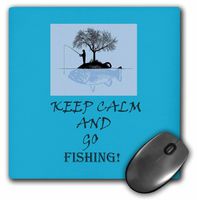 3D Rose"Keep Calm and Go Fishing. Blue. Saying." Matte Finish Mouse Pad - 8 x 8" - mp_210373_1