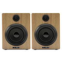 Coby Wireless Rechargeable Bluetooth Mini Speakers, Stereo Bookshelf Audio System for Home, Office, Computer