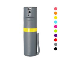 POM Grey Pepper Spray Pocket Clip Model - Maximum Strength Self Defense OC Spray Safety Flip Top 10ft Range Running and Outdoors (Yellow)