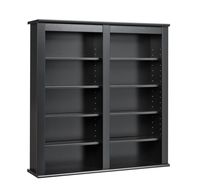 Prepac Double Wall Mounted  Storage Cabinet, Black