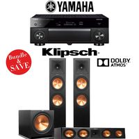 Klipsch RP-280FA 3.1.2-Ch Reference Premiere Dolby Atmos Home Theater Speaker System with Yamaha AVENTAGE RX-A1080 7.2-Channel 4K Network A/V Receiver