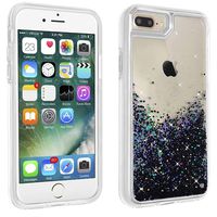 Liquid Quicksand Glitter Case,Shockproof Bling Waterfall Robot Cute Girl Women Shiny Luxury Soft Clear Rubber Commuter Defender Cover (Black, iPhone Xs Max)