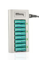 Ultimaxx 8 Bay Rapid Charger for AA AAA Ni-MH/Ni-CD Rechargeable Batteries (8 Bay Charger + 8AA Batteries)