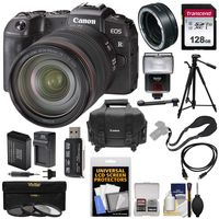 Canon EOS RP Full Frame Mirrorless Digital Camera & RF 24-105mm f/4 L is Lens + Mount Adapter + 128GB Card + Case + Battery + Charger + Flash + Tripod Kit