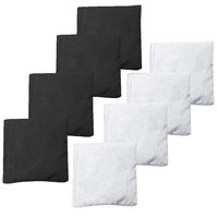 Weather Resistant Cornhole Bean Bags Set of 8 - Regulation Size & Weight - White & Black