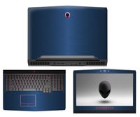 Decalrus - Protective Decal for 2016 Alienware 17 R4 with G Sync (17.3" Screen) Laptop Blue Texture Brushed Aluminum Skin Decal case Cover wrap BA2016alienware17Blue