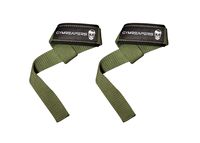 Lifting Wrist Straps for Weightlifting, Bodybuilding, Powerlifting, Strength Training, Deadlifts - Padded Neoprene with 18" Cotton (Military Green)