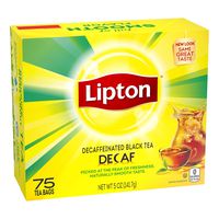 Lipton Tea Bags For a Delicious Beverage Decaffeinated Black Tea Caffeine-Free and Made With Real Tea Leaves 75 Tea Bags