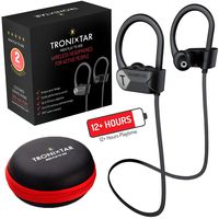 TRONIXTAR Wireless Sports Earphones - Running Bluetooth Headphones with 12 Hours Battery & Memory-Hooks, MAXX Play TR-908 Flexible Ear Hooks, IPX7 Waterproof, Sweatproof Earbuds & 2 Year Warranty