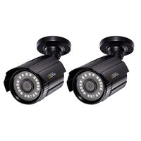 Q-See Home Security Cameras, 1080P Analog HD Add-On Bullet Surveillance Camera 2-Pack, Night Vision, BNC, Indoor and Outdoor, Black (QTH8053BA-2)