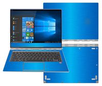 decalrus - Protective Decal for Lenovo Yoga 920 (13.9" Screen) Laptop LITE Blue Texture Brushed Aluminum Skin case Cover wrap BAlenovoYoga920LiteBlue