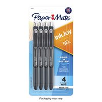 Paper Mate InkJoy Gel Pens, Medium Point, Black, 4 Count