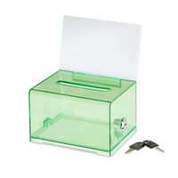 Adir Acrylic Donation & Ballot Box with Lock (6.25" x 4.5" x 4") (Crystal Green)