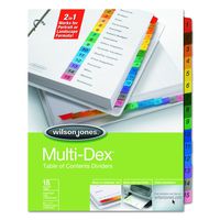Wilson Jones Multidex Index Assorted Color 15-Tab, 1-15, 8.5 x 11 Inches, 15 per Set (91503)
