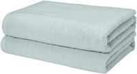 AmazonBasics Quick-Dry Bath Towels, 100% Cotton, Set of 2, Ice Blue