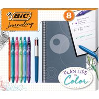 BIC Journaling Kit, Gel Pens/Ballpoint Pen/Journal, Assorted Colors, 8-Count