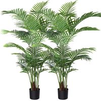 Fopamtri Artificial Areca Palm Plant 5 Feet Fake Palm Tree with 17 Trunks Faux Tree for Indoor Outdoor Modern Decoration Feaux Dypsis Lutescens Plants in Pot for Home Office Perfect Housewarming