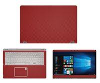decalrus - Protective Decal for Asus Q505UA 2-in-1 (15.6" Screen) Laptop RED Carbon Fiber Skin case Cover wrap CFausQ505UARed