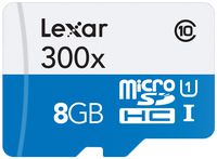 Lexar High-Performance microSDHC 300x 8GB UHS-I/U1 w/Adapter Flash Memory Card - LSDMI8GBBBNL300A