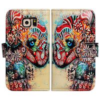 for Samsung Galaxy S6, Bfun Packing Bcov Tribal Flowers Floral Elephant Leather Wallet Case Cover for Samsung Galaxy S6 Gs6