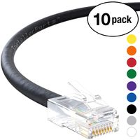 InstallerParts (10 Pack) Ethernet Cable CAT6 Cable UTP Non-Booted 1 FT - Black - Professional Series - 10Gigabit/Sec Network/High Speed Internet Cable, 550MHZ