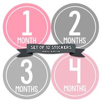 Months in Motion Baby Monthly Stickers - Baby Milestone Stickers - Newborn Girl Stickers - Month Stickers for Baby Girl - Baby Girl Stickers - Newborn Monthly Milestone Stickers - Belly Stickers