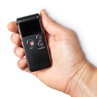 Mini Audio Voice Recorder, Mini Dictaphone With Playback - 8GB Memory MP3 Player, FM Radio, E-Book, Pedometer - Voice Activated, Rechargeable Battery, 3.5mm Stereo Sock