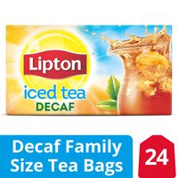 Lipton Family Black Iced Tea Bags, Unsweetened Decaffeinated, 24 ct