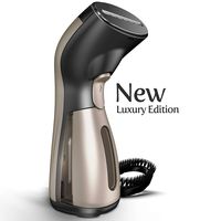 Steamer for Clothes [Luxury Edition] Powerful Dry Steam. Multi-Task: Fabric Wrinkle Remover- Clean- Refresh. Handheld Clothing Accessory. for All Kind of Garments. Home/Travel [MS208 Gold]