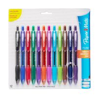Paper Mate Profile Retractable Ballpoint Pens, Bold (1.4mm), Assorted Colors, 12 Count