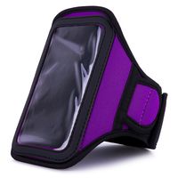 Vangoddy Armband - Purple Plum Neoprene Sweat-Proof w/Key & ID Card Pouch for Xiaomi Mi 4 4G LTE Smartphone