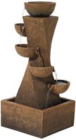 John Timberland Cascading Bowls Rustic Outdoor Floor Water Fountain with Light LED 27 1/2" High for Yard Garden Patio Deck Home