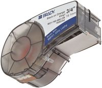 Brady M21-750-580-OR 21' Length, 0.75" Width, B-580 Permanent Vinyl, Black On Orange Color, BMP 21 Mobile Printer ID PAL And LABPAL Printer Label