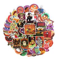 Linzze Cool Stickers 100-Pcs Pack Halloween Scary Skull Waterproof Vinyl Bumper Horror Decals Perfect for Halloween Party Decoration Laptop Water Bottle Travel Case Stickers (Halloween Theme)